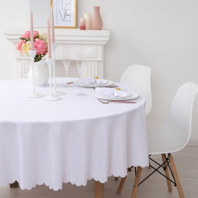 Скатерть однотонная, белая, d=300, 100% п/э
