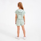 Комплект для девочки (топ, шорты) MINAKU: Casual Collection, оливковый, рост 128 см 7696070 - фото 14027882
