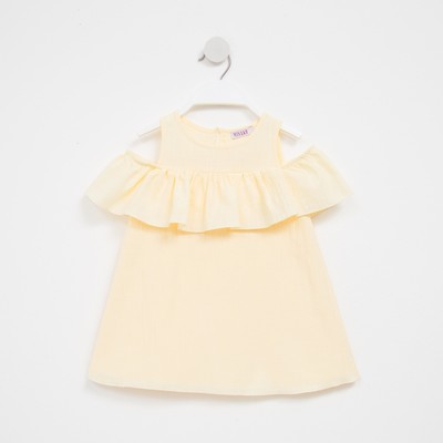 Платье для девочки MINAKU: Cotton Collection жёлтое, рост 134 см