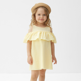Платье для девочки MINAKU: Cotton Collection цвет желтый, рост 146