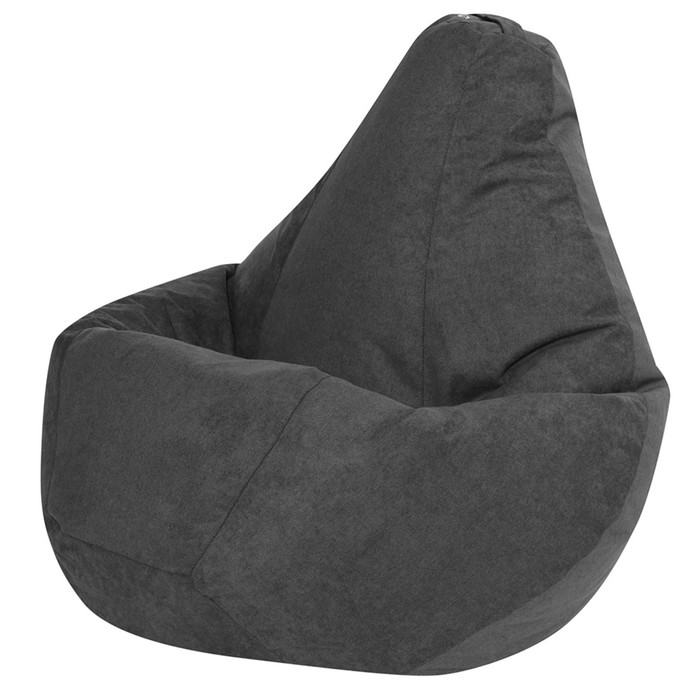 Кресло-мешок «Груша», велюр, размер L, цвет графит - Фото 1