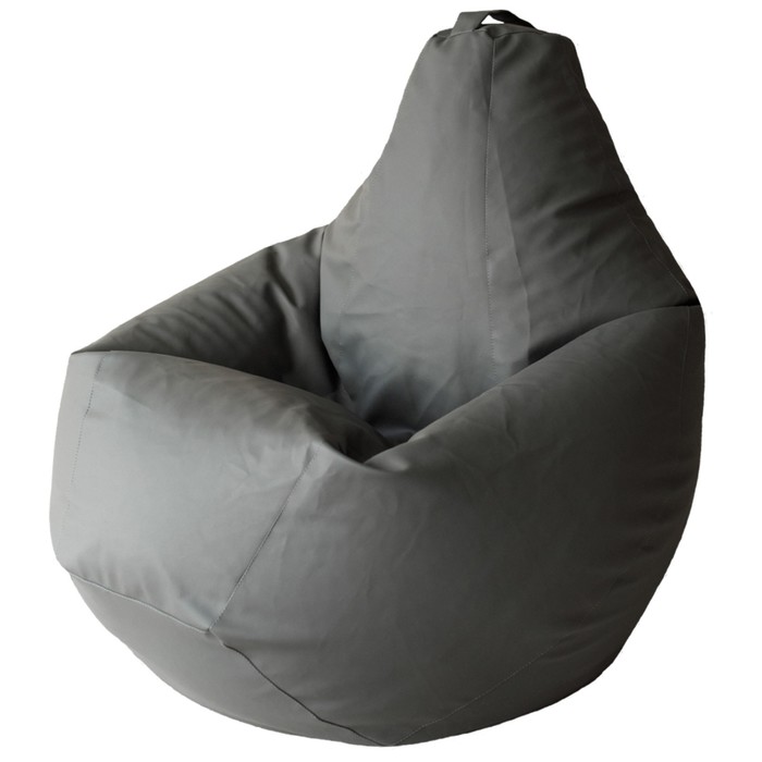 Кресло-мешок «Груша», экокожа, размер L, цвет серый - Фото 1