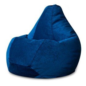 Кресло-мешок «Груша», микровельвет, размер ХL, цвет синий