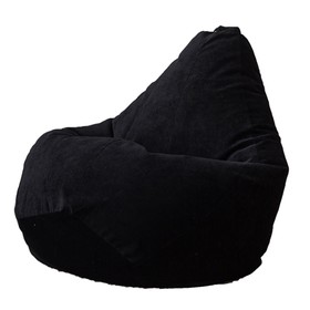 Кресло-мешок «Груша», микровельвет, размер 2ХL, цвет чёрный
