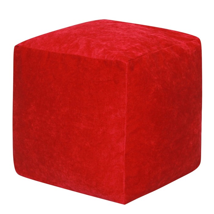 Пуфик «Куб», микровельвет, красный - Фото 1