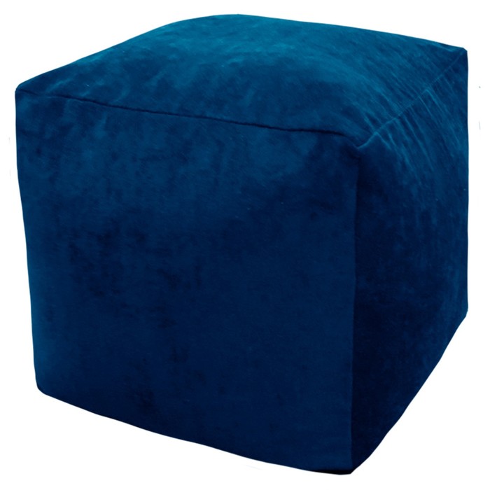 Пуфик «Куб», микровельвет, цвет синий - Фото 1