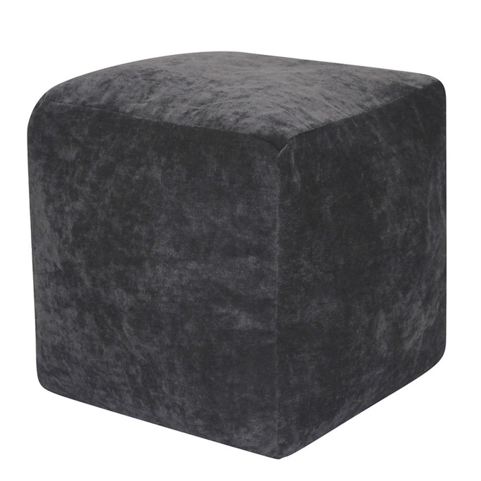Пуфик «Куб», микровельвет, цвет тёмно-серый - Фото 1