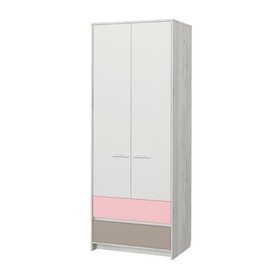 Шкаф 2-х створчатый «Зефир № 2», 800 × 536 × 2100 мм, цвет дуб эльза / розовый
