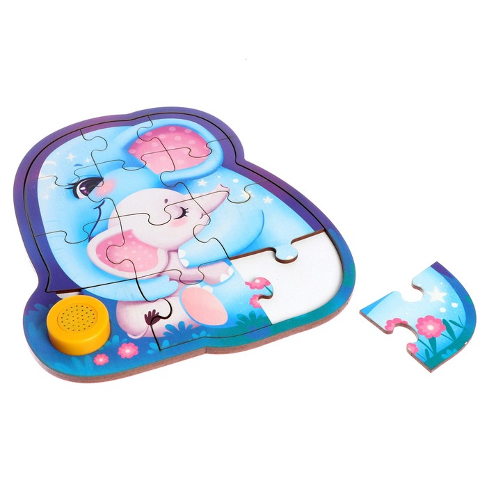 Пазл деревянный с чипом «Слоники» 53450