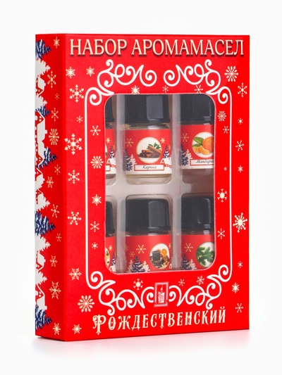 Новогодний набор эфирных масел «Богатство аромата. Рождественский», 6 шт. по 3 мл