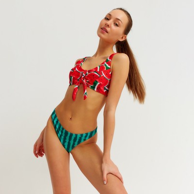 Купальник раздельный бикини женский MINAKU, красный, зелёный, размер 42