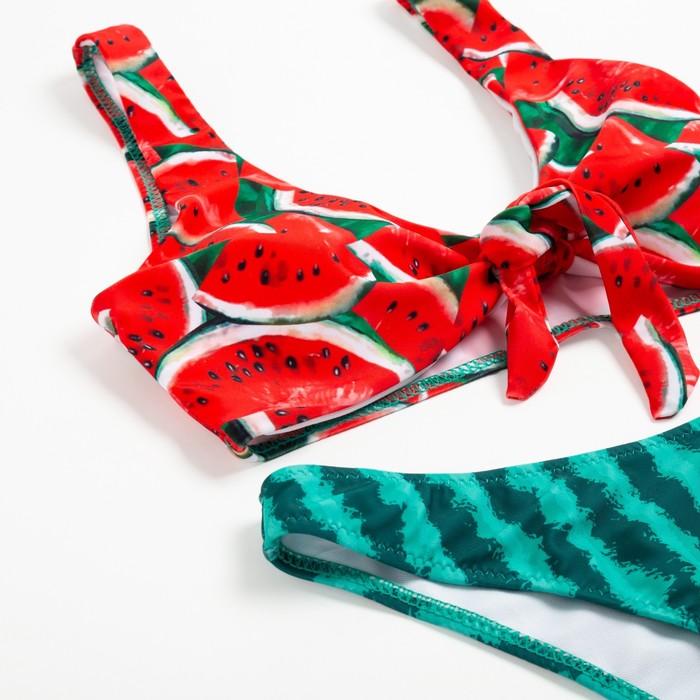 Купальник женский раздельный MINAKU цвет красный/зелёный, размер 44