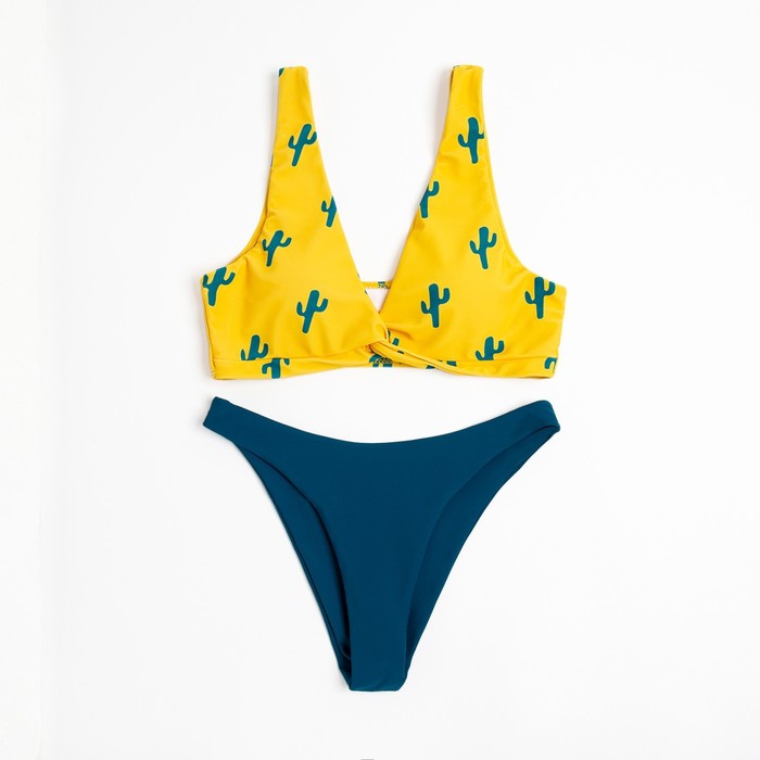 Купальник раздельный MINAKU, цвет синий/жёлтый, размер 46