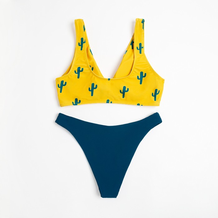 Купальник раздельный MINAKU, цвет синий/жёлтый, размер 46