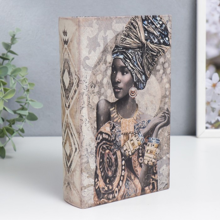 Сейф-книга дерево кожзам "Африканская красавица" 21х13х5 см - Фото 1