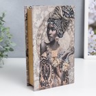 Сейф-книга дерево кожзам "Африканская красавица" 21х13х5 см - Фото 4