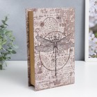 Сейф-книга дерево кожзам "Стрекоза и старинные чертежи" 21х13х5 см 7039944 - фото 16400086