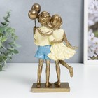 Фигурка полистоун «Детишки с воздушными шариками, в жёлтых нарядах», 20×5×10 см - Фото 3