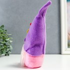 Кукла интерьерная "Гном в колпаке с цветком и божьей коровкой" 25х8х6 см - фото 21533575