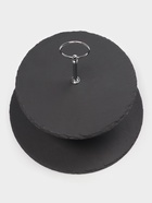 Этажёрка для фруктов и десертов Magistro Valley, 2 яруса, d=25/20×24 см, сланец, чёрная - Фото 2