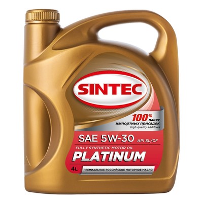 Моторное масло Sintec Platinum 5W-30 SN/CF, синтетика, 801939, 4 л