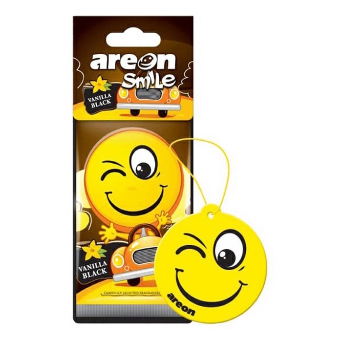Ароматизатор на зеркало Areon «Смайлик», аромат vanilla black - Фото 1