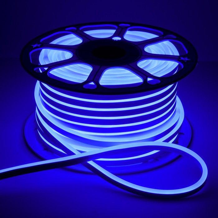 Гибкий неон General 8 × 16 мм, IP67, 50 м, SMD2835, 120 LED/м, 220 В, свечение синее - Фото 1