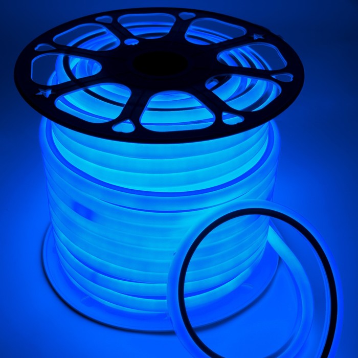 Гибкий неон General 16 мм D-образный, IP67, 50 м, SMD2835, 120 LED/м, 9,6 Вт/м, 220 В, свечение синее - Фото 1