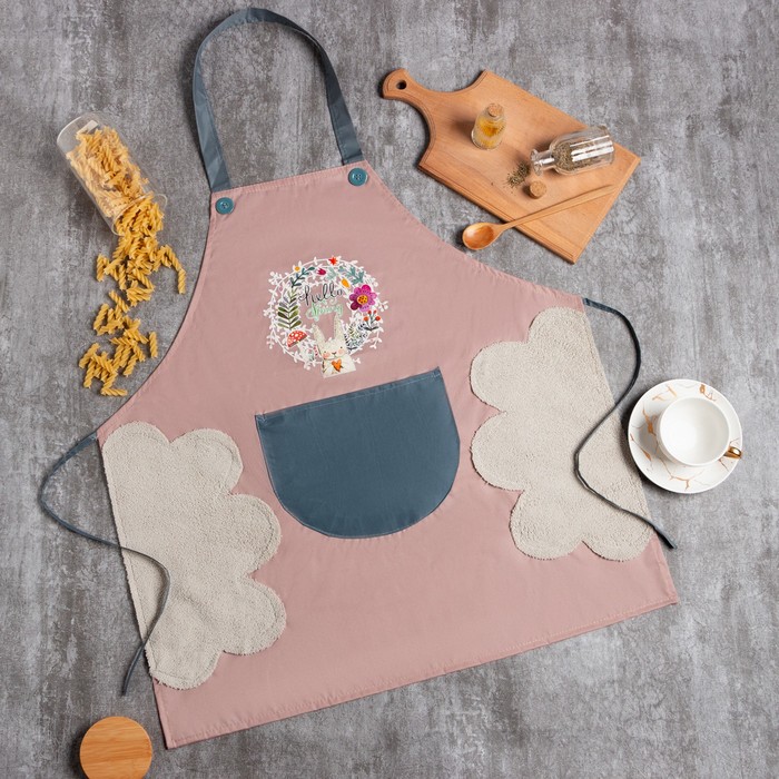 Фартук «Доляна» Rabbit's spring, розовый, 70×65 см - Фото 1