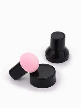 Спонж для макияжа с ручкой «Стик», d=4.1?3 см, в футляре, чёрный, розовый (комплект 3 шт)