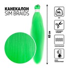SIM-BRAIDS Канекалон однотонный, гофрированный, 65 см, 90 гр, цвет светло-зелёный(#Green) - фото 8571435