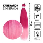 SIM-BRAIDS Канекалон двухцветный, гофрированный, 65 см, 90 гр, цвет розовый/светло-розовый(#FR-1) - Фото 1