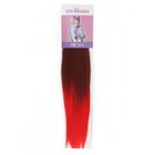 SIM-BRAIDS Канекалон двухцветный, гофрированный, 65 см, 90 гр, цвет красный/русый(#FR-10) - Фото 3