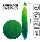 SIM-BRAIDS Канекалон трёхцветный, гофрированный, 65 см, 90 гр, цвет бирюзовый/зелёный/светло-зелёный(#FR-31) - фото 7107317