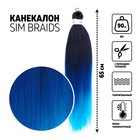 SIM-BRAIDS Канекалон трёхцветный, гофрированный, 65 см, 90 гр, цвет голубой/синий/чёрный(#FR-34) - фото 6569720