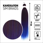 SIM-BRAIDS Канекалон трёхцветный, гофрированный, 65 см, 90 гр, цвет русый/синий/голубой(#FR-35) - фото 9648341