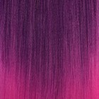 SIM-BRAIDS Канекалон трёхцветный, гофрированный, 65 см, 90 гр, цвет русый/фиолетовый/розовый(#FR-36) - Фото 2