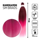 SIM-BRAIDS Канекалон трёхцветный, гофрированный, 65 см, 90 гр, цвет бордовый/светло-розовый/розовый(#FR-26) - Фото 1