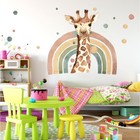 Наклейка пластик интерьерная цветная "Жираф и радуга" 40х90 см - фото 318823470