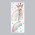 Наклейка пластик интерьерная цветная "Жираф и радуга" 40х90 см - фото 21534313