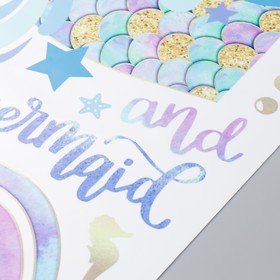 Наклейка пластик интерьерная цветная "Хвост русалки" 40х90 см