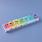 Таблетница «Неделька», английские буквы, 7 секций, разноцветная - Фото 2