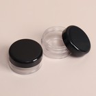 Баночки для хранения, 16 шт, 10 г, в чехле, цвет чёрный/прозрачный - фото 24650179