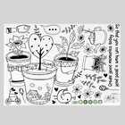 Наклейка пластик интерьерная чёрная "Растения в горшках" 50х70 см - Фото 2