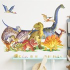 Наклейка пластик интерьерная цветная "Эра динозавров" 40х60 см - фото 2708941