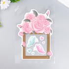 Наклейка на выключатель "Розы и бабочки" окно 8,5х8,5 см, объемная 26х16,5 см - фото 6569803