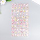 Наклейка пластик "Английский алфавит и цифры. Цветы" 31х14 см - фото 9648591