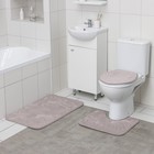 Набор ковриков для ванной и туалета Доляна «Морское дно», 3 шт: 50×80, 50×40, 38×43 см, цвет серый - фото 2982222