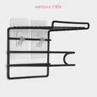 Держатель для туалетной бумаги Доляна, с полочкой, 19.5×9.5×8 см, чёрный - Фото 2