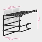 Держатель для туалетной бумаги Доляна, с полочкой, 19.5×9.5×8 см, чёрный - Фото 3